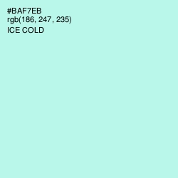 #BAF7EB - Ice Cold Color Image